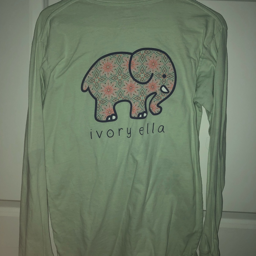Small Ivory Ella Mint and Pink Long Sleeve Tee